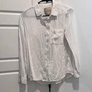 Casa Cabaña Casual White Women's Button Down Shirt